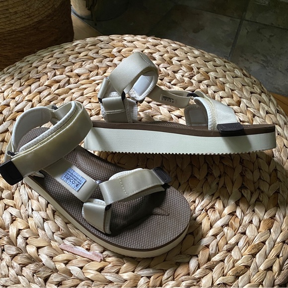 SUICOKE DEPA-2PO Sandals - White & Brown - W8 (EU 38) - Picture 1 of 4